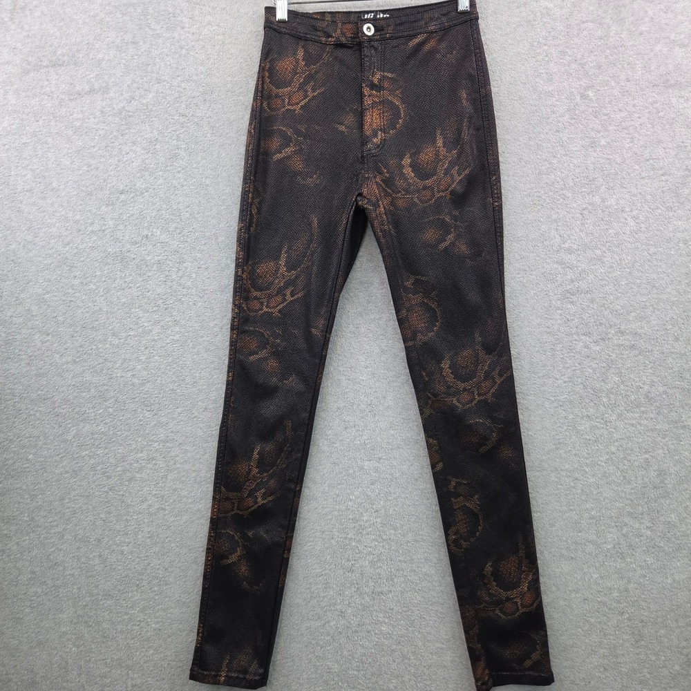 Dark Glam JC&JQ Metallic SNAKE PRINT STRETCH Skinny Festival Pants Women Size L